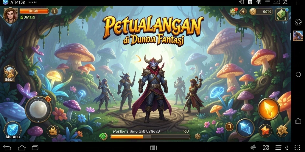 Tangkapan layar menunjukkan karakter utama menjelajahi dunia petualangan yang indah.