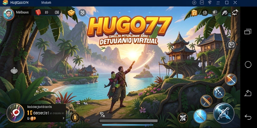 Tangkapan layar gameplay HUGO77 menciptakan suasana simulasi yang imersif.