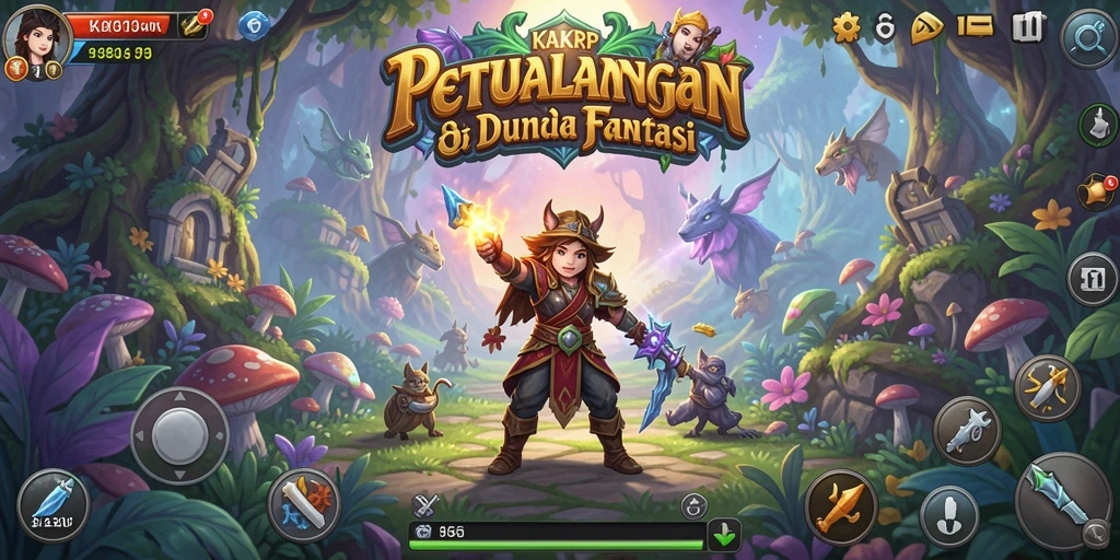 Screenshot menunjukkan pemain menjelajahi dunia fantasi KAKRP.