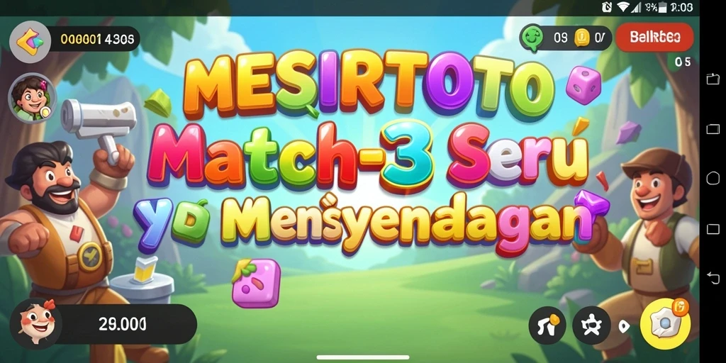Tampilan gameplay menarik dari game Match-3 MESIRTOTO.