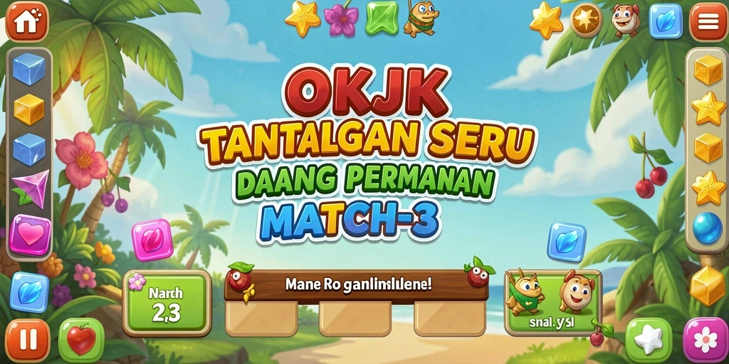 Tampilan gameplay OKJK yang penuh warna dan menantang di setiap level.