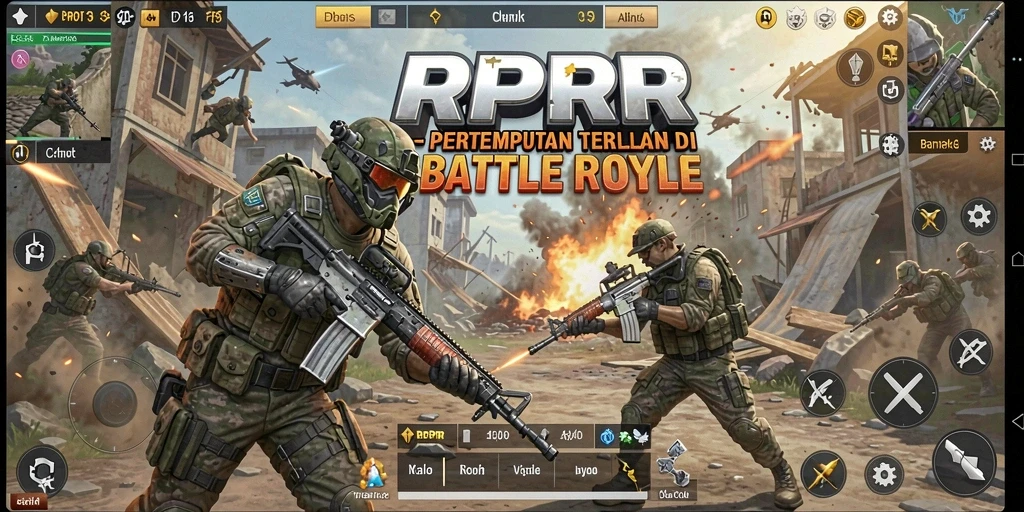 Gameplay seru RPRR dengan pertempuran intens di arena Battle Royale.