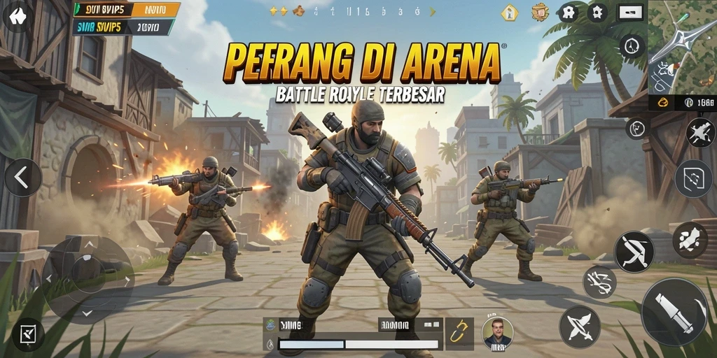 Tangkapan layar gameplay SVIP5 dengan aksi menegangkan di arena Battle Royale.