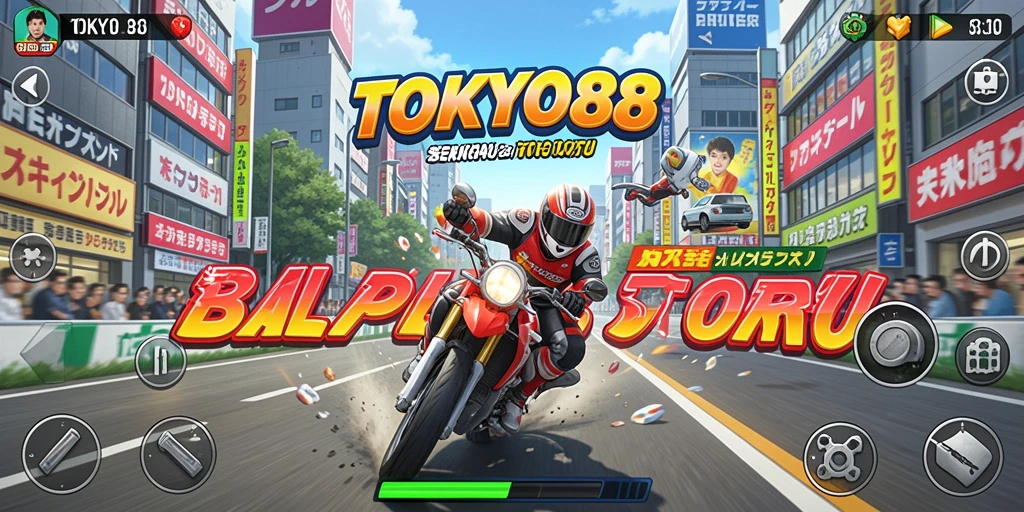 Gameplay balapan seru di <strong>TOKYO88</strong> dengan grafis menawan.