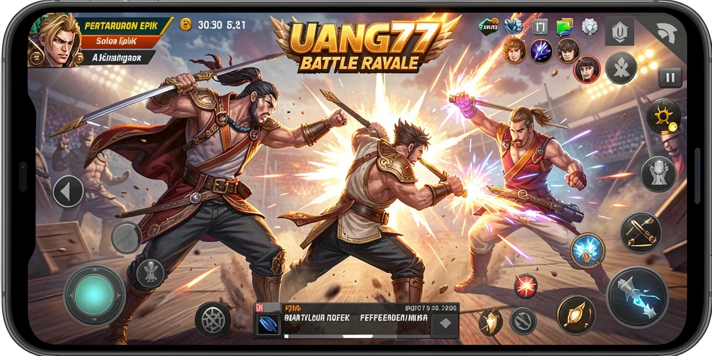 Tangkapan layar gameplay seru UANG77 di medan tempur.
